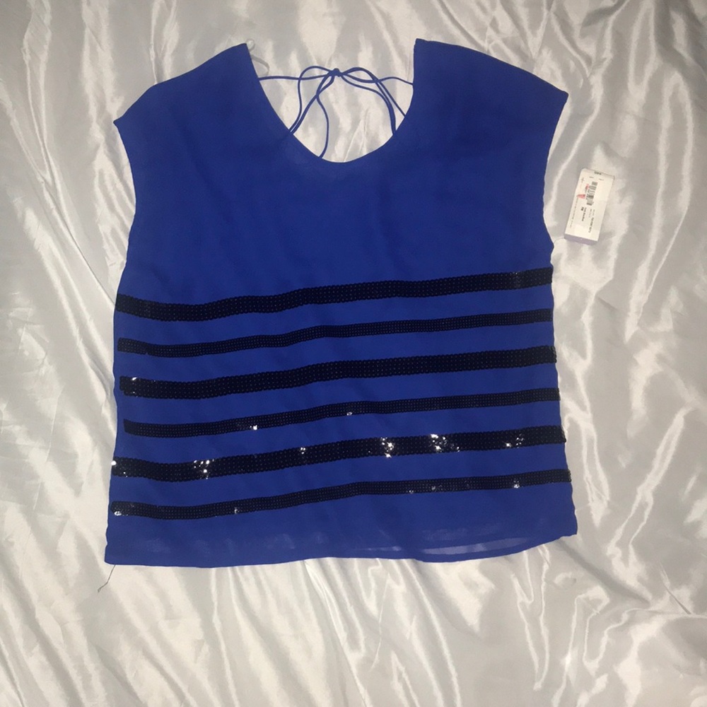 Black and blue blouse